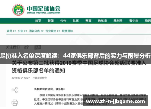 足协准入名单深度解读：44家俱乐部背后的实力与前景分析